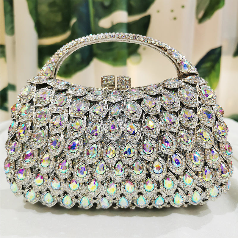 Bridal Evening Clutch Bag with Crystals for Weddings