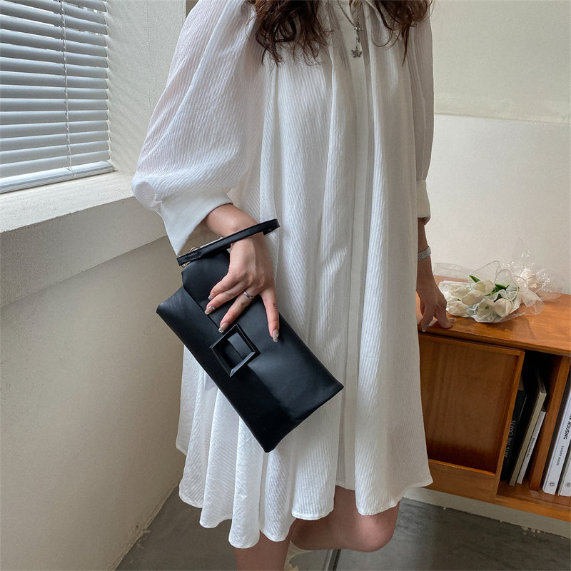 Elegant Women's Soft Leather Evening Clutch Bag