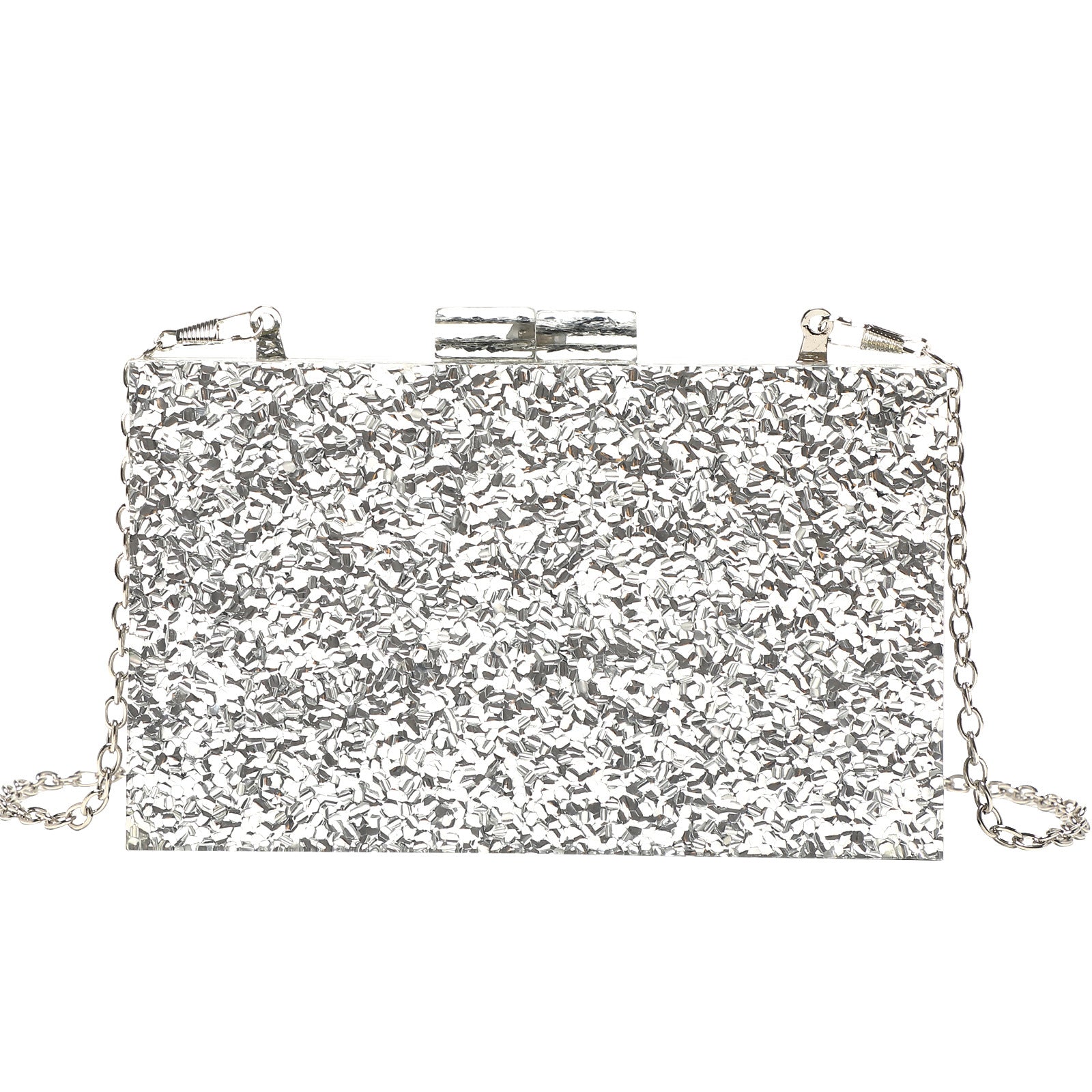 Acrylic Sequin Clutch Bag for Weddings and Parties