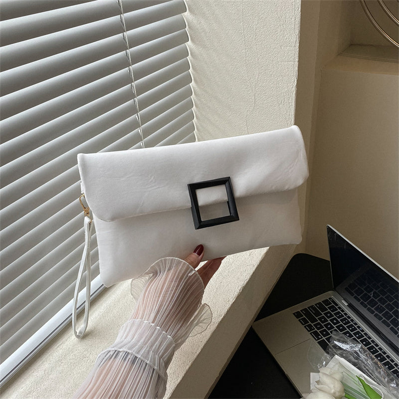 Elegant Women's Soft Leather Evening Clutch Bag