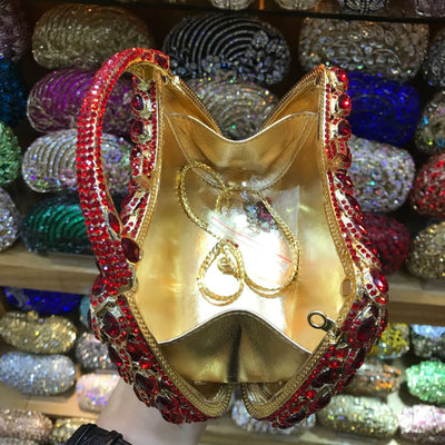 Bridal Evening Clutch Bag with Crystals for Weddings