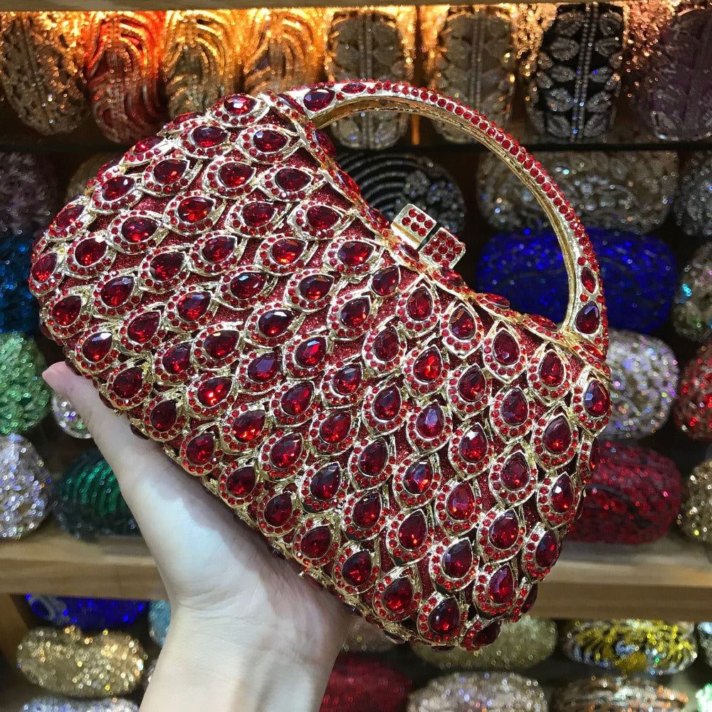 Bridal Evening Clutch Bag with Crystals for Weddings