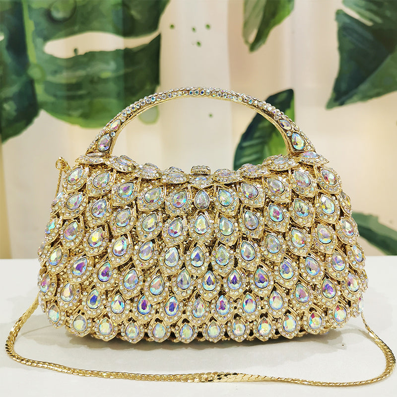 Bridal Evening Clutch Bag with Crystals for Weddings