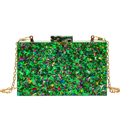 Acrylic Sequin Clutch Bag for Weddings and Parties