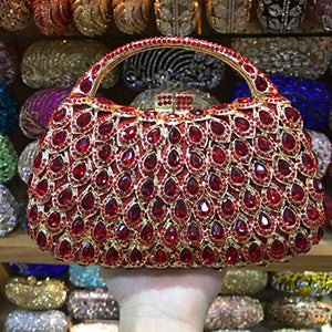 Bridal Evening Clutch Bag with Crystals for Weddings