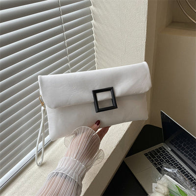 Elegant Women's Soft Leather Evening Clutch Bag