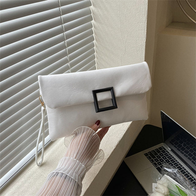 Elegant Women's Soft Leather Evening Clutch Bag