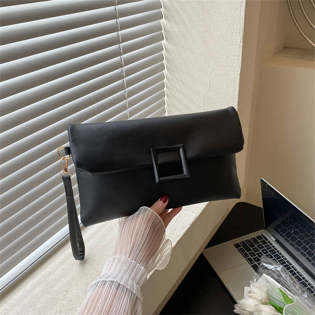 Elegant Women's Soft Leather Evening Clutch Bag