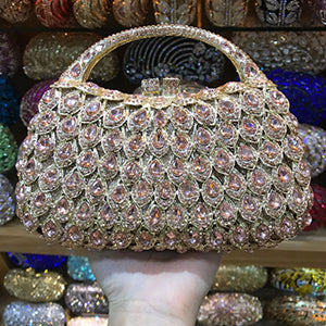Bridal Evening Clutch Bag with Crystals for Weddings