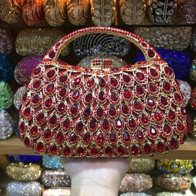 Bridal Evening Clutch Bag with Crystals for Weddings