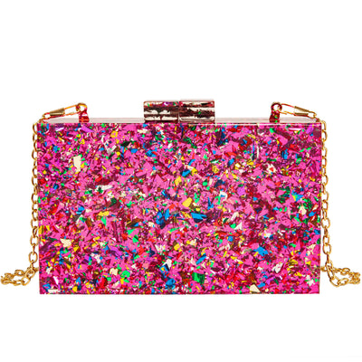 Acrylic Sequin Clutch Bag for Weddings and Parties